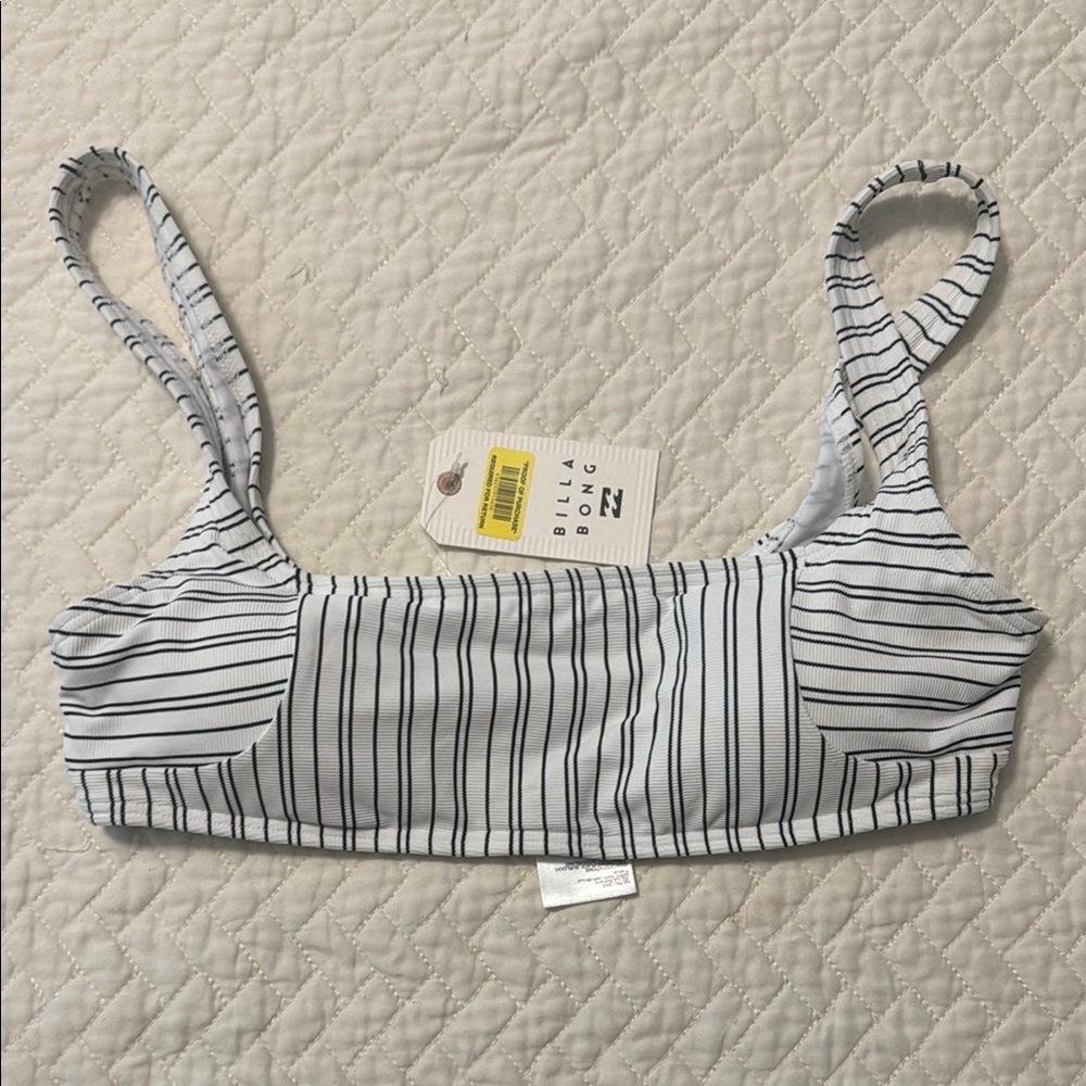 Billabong Monochrome Striped Bikini Top